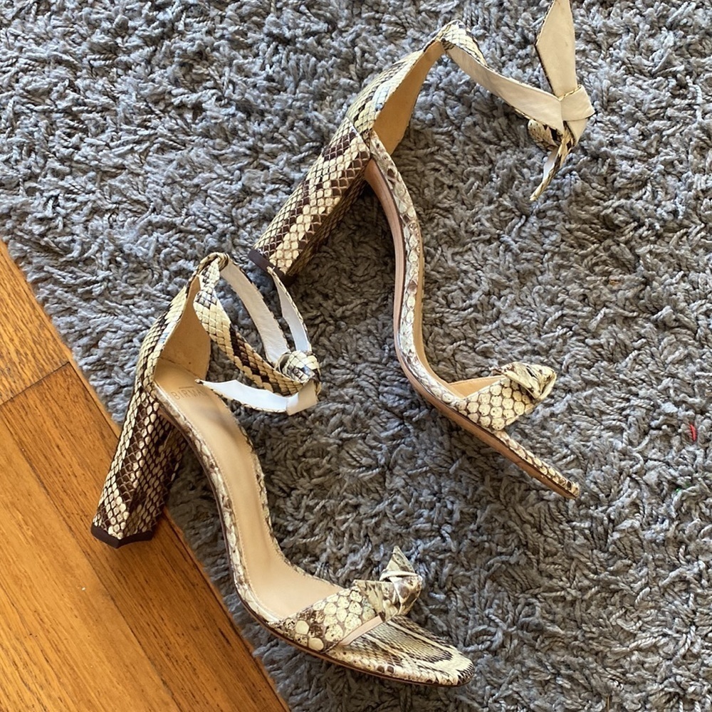 Alexandre Birman Clarita Bow Python Block Heel Sa… - image 7